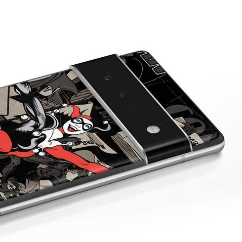 DC Comics Harley Quinn Vintage Action pose pattern Google Pixel 6 Pro Skin